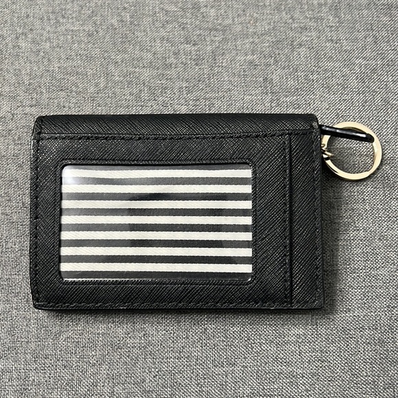 Kate Spate Black Leather Key Card and ID Wallet - Picture 2 of 12